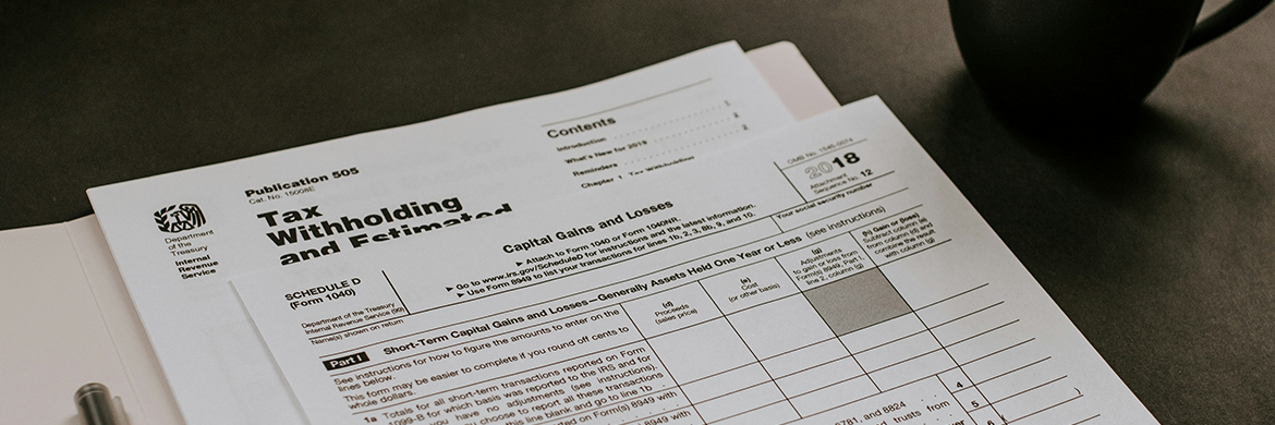 Tax forms on desk