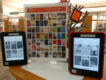 Kindle eReader and display in library