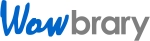 Logo for Wowbrary newsletter in blue and gray letters