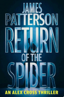 Book cover for "Return of the Spider" with blue letters spelling the title and a silhouette of a man in the background. 