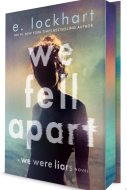 Image for "We Fell Apart" with an image of a young woman in a bathing suit who is backlit and has water in the background