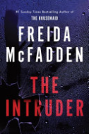 Book cover for "The Intruder" showing a broken rain covered window with the title spelled in red.