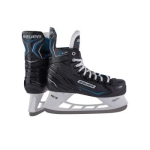 Black hockey skates white background