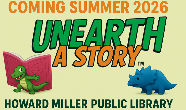 Dinosaurs and books with logo