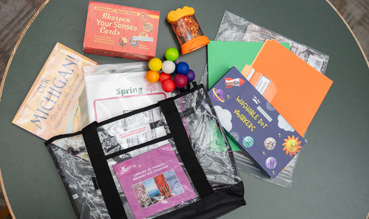 Memory Kits with a bag and various supplies